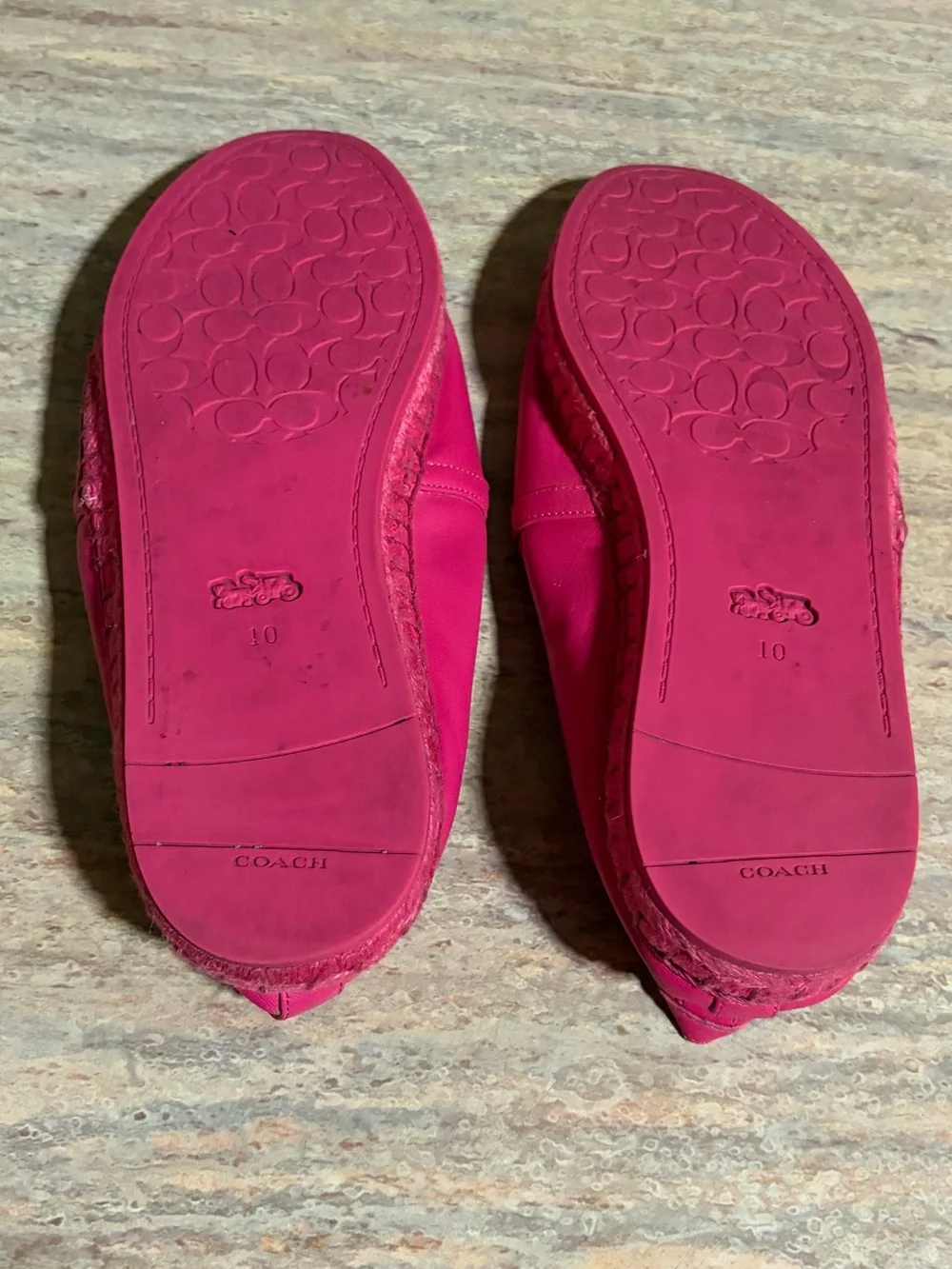 Coach Hot Pink Leather Espadrilles